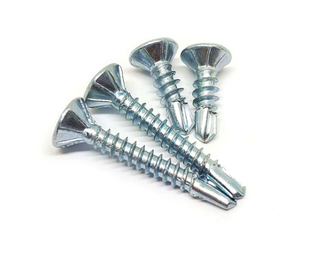 White Zinc plated Counersunk Self drilling screw  in C1022a material