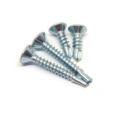 White Zinc plated Counersunk Self drilling screw  in C1022a material